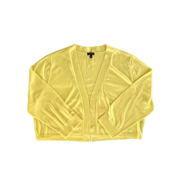 Talbots Women's Yellow Classic Dress Shrug Knit Bolero Sweater Jacket Size XL - Picture 2 of 7